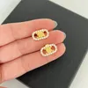 Brands de concepteur de luxe classiques Fashion Celi Stud Perl Oread Brings Femmes For Round Crystal Water Diamond Gold Boucles d'oreilles plaquées Party Engagement Mariage Cadeau