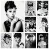 Dikiş Diy Audrey Hepburn Siyah Beyaz Boya Elmas Nakış Kitleri Ünlü Aktör Yıldız Sanat Resmi Çapraz Dikiş Mozaik Ev Dekor
