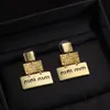 18K Gold M Brandbuchstaben Designer Ohrringe Stud für Frauen Retro Vintage Luxus Rundkreis Doppelseite tragen chinesische Ohrringe Ohrringe Charm Schmuck Geschenk