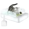 Boîtes S / L Taille PP Résine Semiopen Cat Cat Cat Boîte de bac à litière pour chats High ANTESPLASCHING Sifting Box avec Scoop