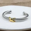 Sieraden diamantbangle armbanden glamour heren armband charme mode manchet ontwerper c vorm mannen vrouwen vervagen snel roestvrijstalen draad simp 254a