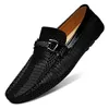 Chaussures décontractées Locons de luxe Men Généhes en cuir authentique Mocassin Homme Homme Menon Habotage Habotage Drivante Italie Designer