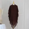 3 couches Hijabs en mousseline