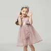 Robes de fille bébé filles robes sans manches d'été 2 à 6 ans fleur rose gamin de mariage robes pour tout-petit fille élégante tutu vestido dentelle costume