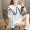 Frauenblusen Dayifun 2024 Sommer Dünne Hemden Weibliche Puppenhals Chiffon Koreaner loser kurzärärmischer Blusas Tops