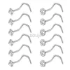 Body Arts 12PCS Fashion Stainless Steel Crystal Nose Septum Piercing Studs Mini Nose Ring Earrings Studs Body Piering Jewelry for Women d240503
