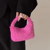 Hobo High-grade Women's Bag Niche Crescent Solid Color Fashion Hand-woven Crossbody Bags Temperament Unique Woven Handbag