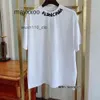 Modeparen ballencigss t shirts hoog 2024 halslijn geprinte casual losse losse korte mouw Paris heren en dames tee 5f14