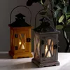 Candlers de style européen Rétro porte-bois fer art art chandelier décor lanterne vivant lampe à vent h6a5
