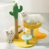 Scratchers Cactus Cat Mepts graffiati Piattaforma del gatto Piattaforma gatto colonna di sisal colonna macinare strumento divino giocando a gatto gatto condominio