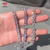 Hip Hop Necklace Iced Out Diamond 14mm 925 Silver Moissanite Cuban Link Chain