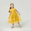 Платья девочки для детской девушки цветочная кружевная сетчатая сетка
