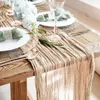 Semisher Gauze Table Runner Burlap Cheesecloth Setting Dining Rustic Country Wedding Birthday Decor Boho Linnengoed 240430