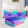 Capa de edredão 3pcs Modern Fashion Conjunto (1*Consolador + 2*fronha, sem núcleo), colorido Rainbow Mermaid Scale Seahorse Print Bedding, macio confortável e adequado para a pele