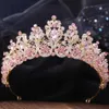 Bandons daUzi Elegant Luxury Bridal Handmade Rose Crystal Perhear Fidées pour les fêtes de mariage pour femmes Queens Couronne Accessoires de cheveux Q240506