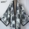 Summer Kimono rétro imprimé plage Wear confortable robe maxi, tenues de cardigans élégants pour les femmes Abaya Dubai Luxury
