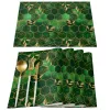 Pads marmeren honingraat textuur aqua groen dineren placemat tabel matten keuken schotelmat kussen 4/6 stcs tafel mat woning decoratie
