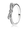 Classic Bow Ring Women Cz Diamond Wedding Rings Set Original Box för 925 Sterling Silver Bow-Knot Ring Girl Jewelry6130335