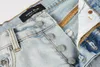 Designer Herren lila Jeans Shorts Hip Hop Casual Short Knie Lenght Jean Kleidung Größe 29-40 Hochwertige Shorts Denim High Street Fashion Ripped Reißverschluss Jeans 732