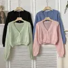 Vestes pour femmes V Neck Casual Fashion Long Manches Sweater Cardigan