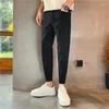 Мужские джинсы 2024 Уличная одежда Слим прямой белые умные повседневные джинсовые брюки Y2K Clothing Fashion Dinth Bins