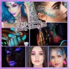 Body Glitter Eye Glitter Make -up Glühen im dunklen Glitzer leuchtend Nagelgesicht Haar Körper Glitzer Gel UV Holographic Face Chunky Glitter Festival D240503