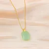 Colliers pendentifs Simple Rectangle vert pour les femmes à la mode