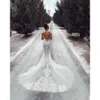 Illusion Elegante Meerjungfrau -Rückenkleider bedeckte Knöpfe Spitze Applikze Chapel Zug maßgeschneiderte Hochzeitskleid Vestido de Novia