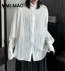 Женские блузки Umi Mao Dark Button Rubing Women Women Spring Summer Leisu