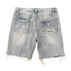 Herren Jeans Anti -Deformation Denim Shorts für Herren Sommer verzweifelte Jeans Shorts mit geraden Passform Knie Länge Jeansl2405