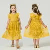 Robes de fille bébé fille en dentelle florale Mesh princesse tutu robe enfants creux de la robe de robe de baptême de mariage pour les enfants porte vestidos