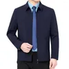 Męskie kurtki męskie płaszcza stylowa kurtka biznesowa z klapami z zamkiem zamkiem wąsła dopasowana kolor na swobodną odzież wierzchnią