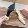 Miui lederen slingback hakken hoog 5,5 cm kitten vrouw sandalen echte lederen vaste kleur puntige teen gesp gespierdecor trendy lakleer formele schoenen feestschoenen