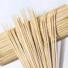 Accessori 90pcs Bamboo Skewer Sticks Grade Clamboo Stick Natura Mosai Stick Long Long Long 15/20/25/30 cm per la frutta barbecue BBQ Strumento