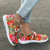 Flores Casual Womens Ladies Shoes planos com cabeças redondas #3