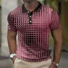 Retro Mens Polo Shirt Spotted Short Slve Business Business Casual Button-Down Shirts surdimensionné Strt Men Vêtements T240505