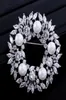 Pinos broches corsage pérolas incrustada zircão robuste rodado clássico cristal selvagem de rovskis woman jóias de casamento roupas