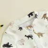 Swimwwear Toddler Baby Boy Swimsuit Tree Dinosaur Print Zip Up Up Up Short Suit à saut à saut
