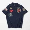 Мужские футболки 2024SS Vintage US Size Top Gun Polo рубашка мужская одежда бренды летняя вышивка короткая армия военных военно-воздушных сил T240506