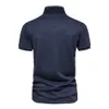 Aiopeson V Neck Polo -skjortor för män Solid Color Short Sleeve Classic Mens Polos Summer Shirt Clothing 240423