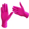 Handschoenen roze handschoenen wegwerp nitril poedervrij rubber voor latex handschoenen voedsel keuken huishouden kookreiniging paars zwart 100pcak