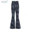 Jeans féminins à1354 Fashion Vintage Style Imitation Femmes Old Wash Wash Water Denim Casual Wide Foot Pant