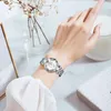 Armbanduhrenbeobachter Frauen Ozean Herzlicht Luxus Quarz Uhr Diamantgesicht helles facettenreiches Glas wasserdicht