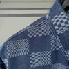 Jackets de tamanho grande masculino Designer de roupas externas Coats Men's Spring Spring e outono Planco xadrez lapela Jacquard lavado com mangas compridas Jaqueta de camisa de camisa