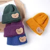 Cappelli Cappelli coreani graziosi cappello da bambino con cappello per bambini morbido cappello a maglia cappello da fagiolo caldo inverno color gocce di cappello all'uncinetto wx