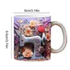 Tumblers 3D Effect Sying Painted Mug Creative Space Design Coffee Cups Stoneware Ceramic For Tea Milk Drink Birthday Christmas Gifts H240506