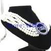 Choker Griechenland Griechische Schwesternschaft Zeta Phi Beta Symbol Royal Blue White Crystal Pearl Schmuck mehrschichtige Halsketten 343b