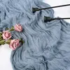 10pcs Voile Cheesecloth Table Runner Semisheer Gaza Dekoracja jadania na przyjęcie weselne Draping Fabric 240506