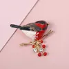 Brooches Multicolor Bird Brooch For Women Men Enamel Animal Rhinestone Jewelry Scarf Suit Badges Year Christmas Gifts