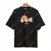 Palm pa harajuku 24ss molla rotta per lettere orso decapitato con lettere logo maglietta sciolta hip hop oversize hip hop unisex a manica corta tees angeli 2058 xpr